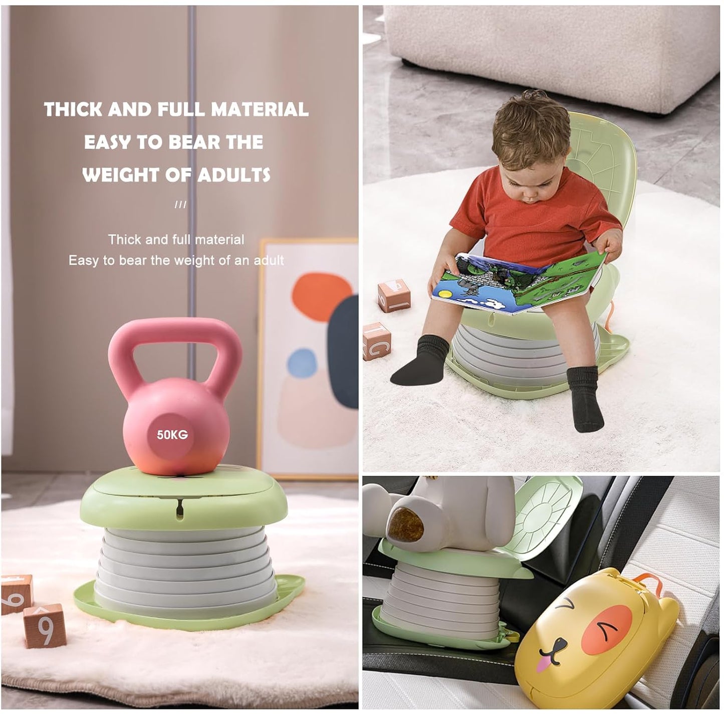 Travel Potty for Toddler Portable Foldable Potty Training Toilet for Boys Girls Baby Kids Children Indoor Outdoor,Pink
