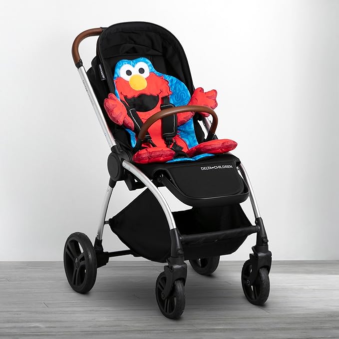 Sesame Street Elmo Stroller Seat Pad by Delta Children - Universal Stroller Seat Cushion/Liner for Infants and Toddlers - Machine Washable, Red