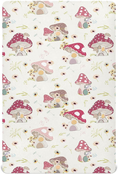 Fitted Crib Sheets White Bears with Clouds Stretchy Portable Playard Sheets for Baby Toddler, Breathable Soft Mini Crib Mattress 39 x 27 in for Boys and Girls