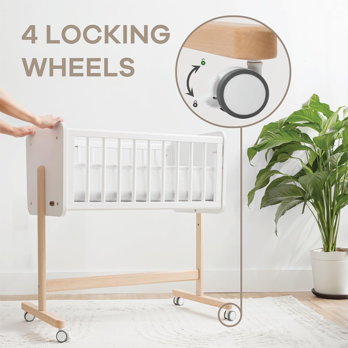 Comfy Cubs Wooden Bedside Bassinet Sleeper - Safe and Stylish Baby Crib - Ideal Baby Sleeper Bed Crib for Newborns and Infants - Perfect Nursery Essentials for Babies