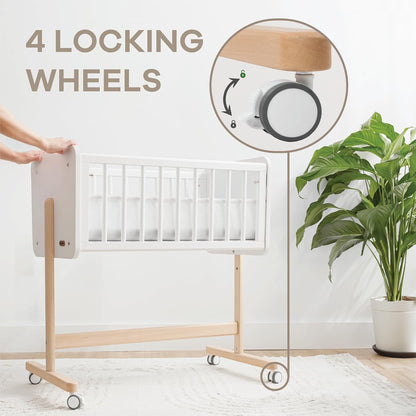 Comfy Cubs Wooden Bedside Bassinet Sleeper - Safe and Stylish Baby Crib - Ideal Baby Sleeper Bed Crib for Newborns and Infants - Perfect Nursery Essentials for Babies