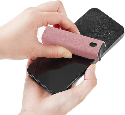 YTT Touchscreen Mist Cleaner, Screen Cleaner, for All Phones, Laptop and Tablet Screens,Two in One Spray and Microfiber Cloth Pink and Light Gray 2Pack