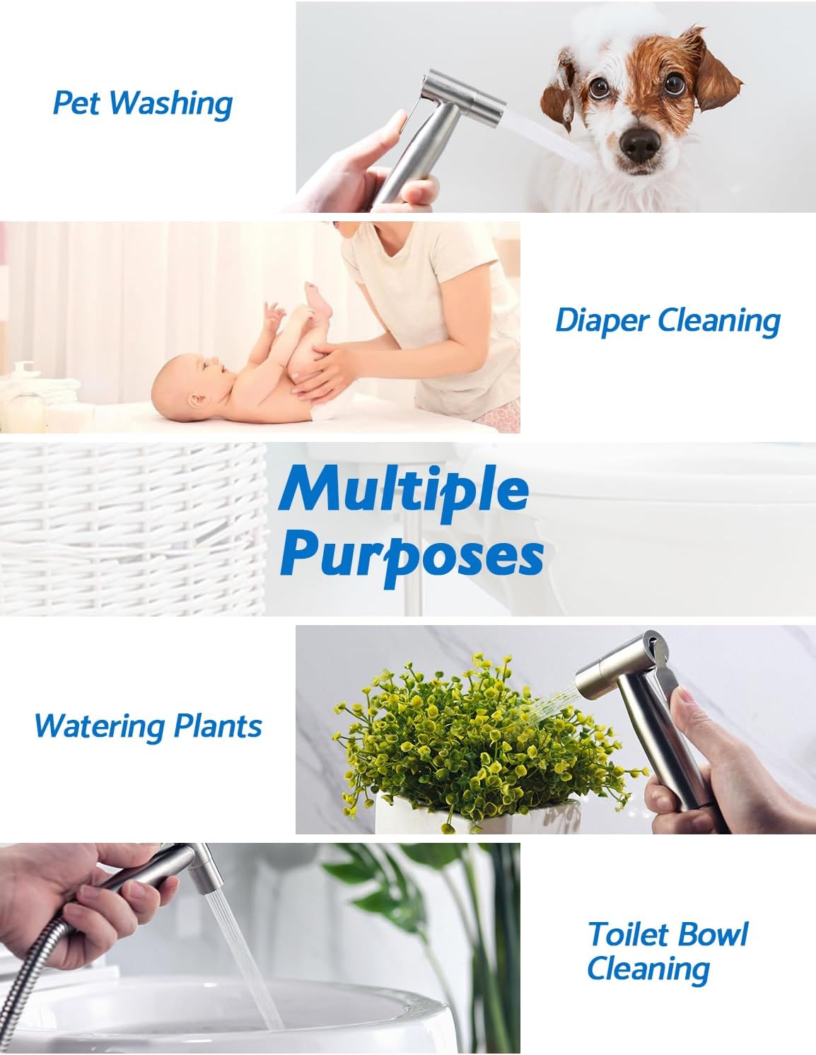 BRITULIF Handheld Bidet Sprayer for Toilet, Jet Sprayer for Toilet Muslim Shower, Adjustable Cloth Diaper Sprayer Bidets Attachment for Toilet, Toilet Bidet Sprayer with Bidet Hose for Feminine Wash