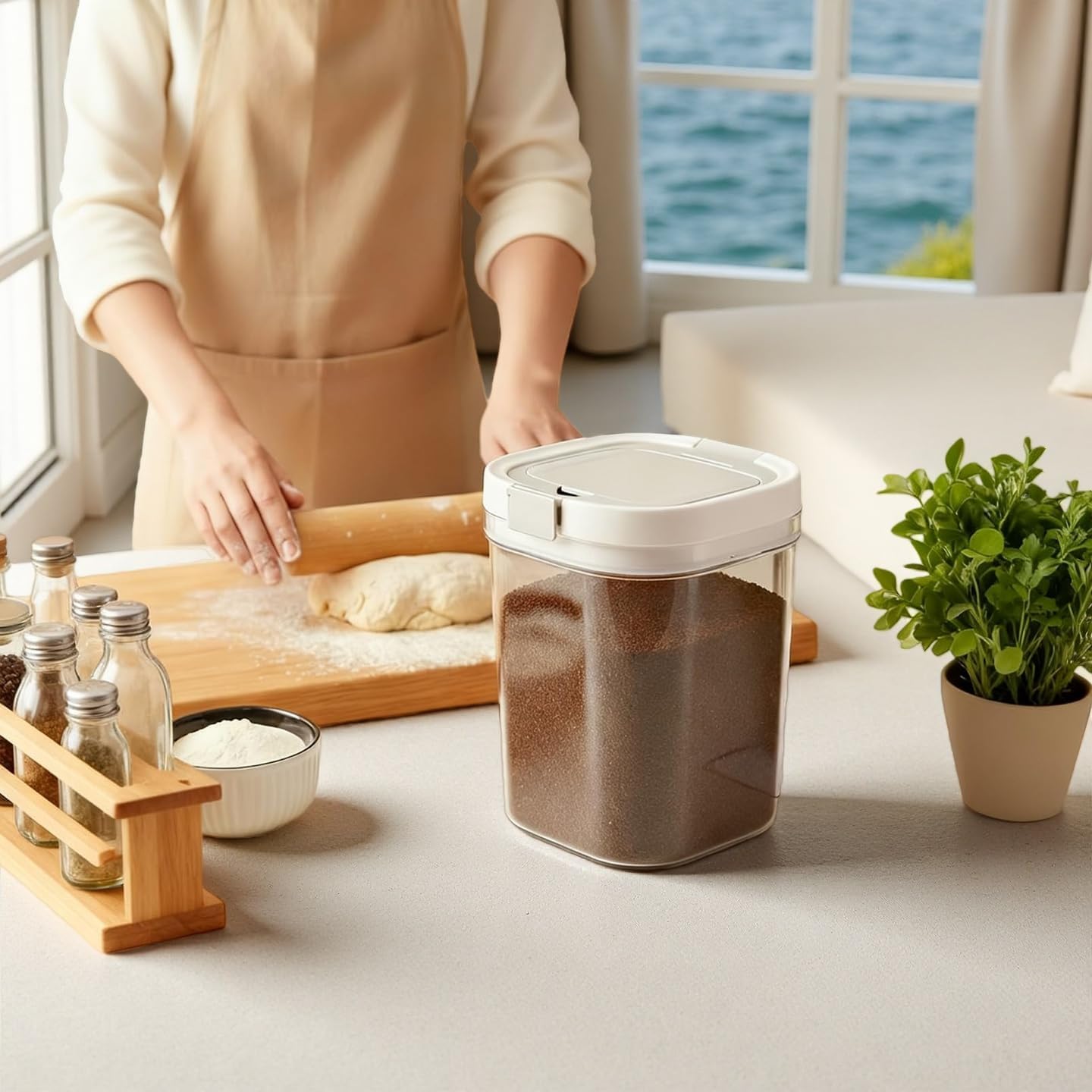 Formula Container to go-1300ml Travel Dispenser BPA Free Airtight Container with Spoon & Layered Storage,Sealed Lid,Stackable,Easy-Clean,Ideal for Coffee,Flour,Sugar,Cereal,Milk Powder(44oz)