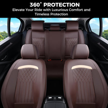 FLORICH Car Seat Covers Front Seat, Leather Seat Covers for Cars, Car Seat Protector Waterproof, Universal Automotive Seat Covers, Front Car Seat Cover Fit for Most Sedans SUV Pick-up Truck