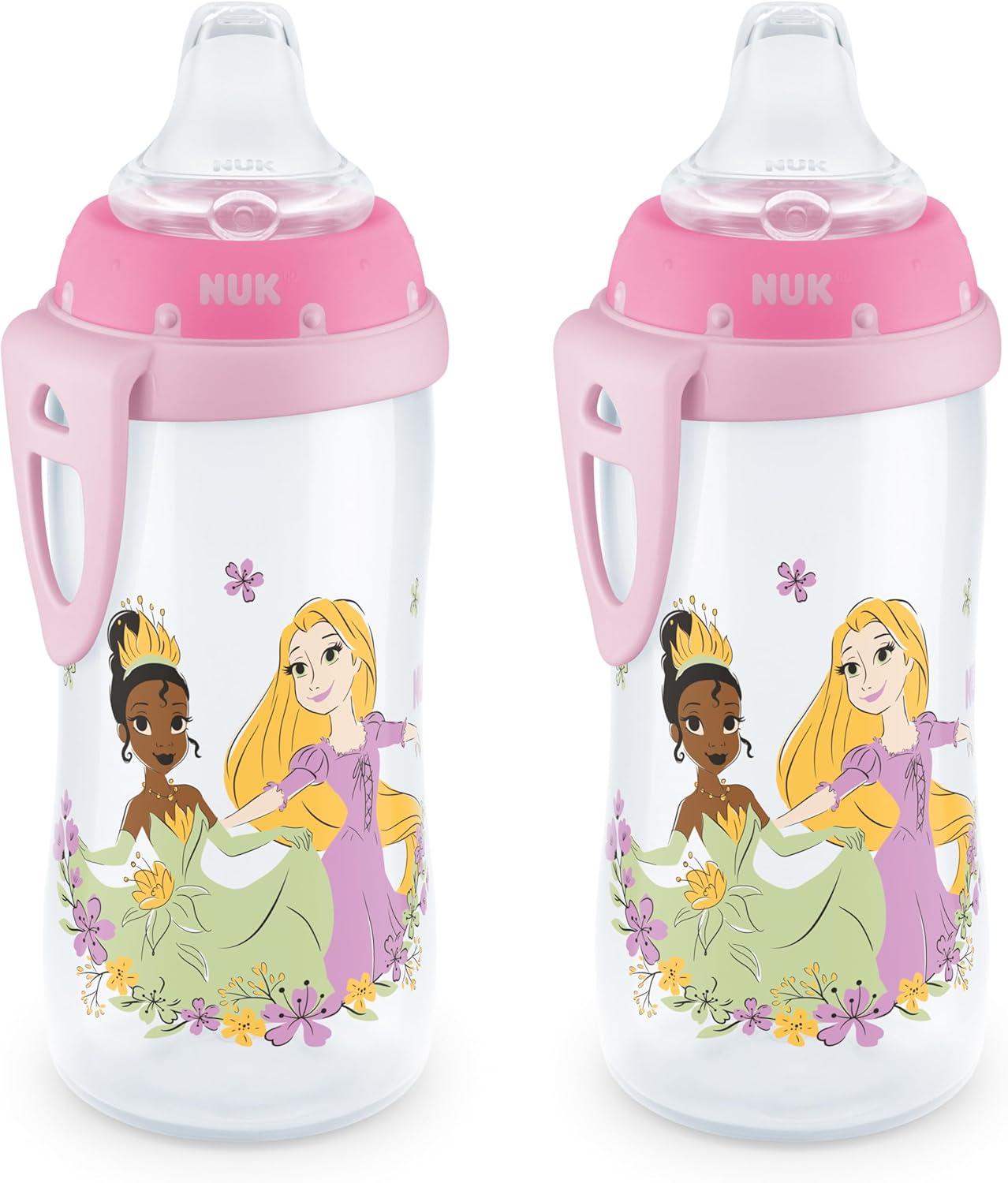 NUK Active Sippy Cup, 10 oz, 2 Pack, Disney's Cars, Lightning McQueen, BPA-Free, Spill-Proof, Transition Cup