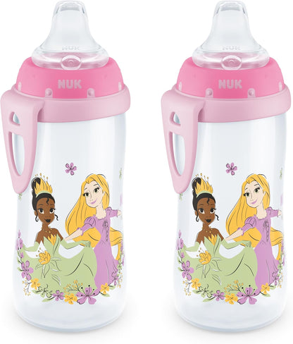 NUK Active Sippy Cup, 10 oz, 2 Pack, Disney's Cars, Lightning McQueen, BPA-Free, Spill-Proof, Transition Cup