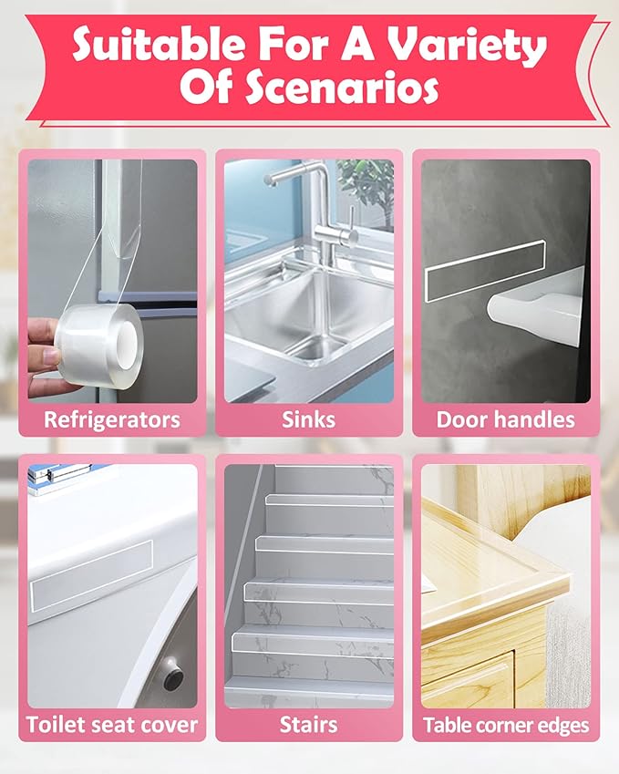 Baby Proofing, Clear Edge Protector Strip, Soft Corner Protectors for Kids, Baby Child Safety Corner Guards for Furniture Against Sharp Corners for Tables, Drawers, Sink, Wall 1.2in x 16.4ft