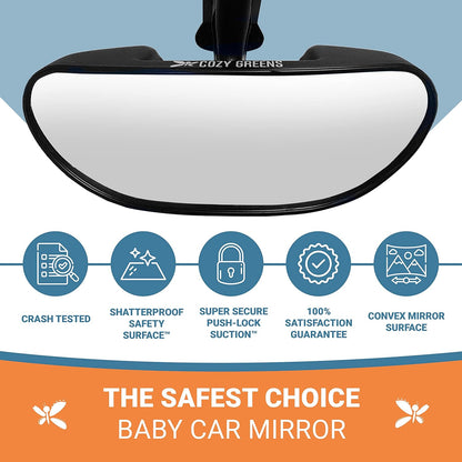 Rearview Baby Car Mirror Windshield Infant Front Facing, Shatterproof Child Safety Mirror, Adjustable Suction Cup (S) by COZY GREENS