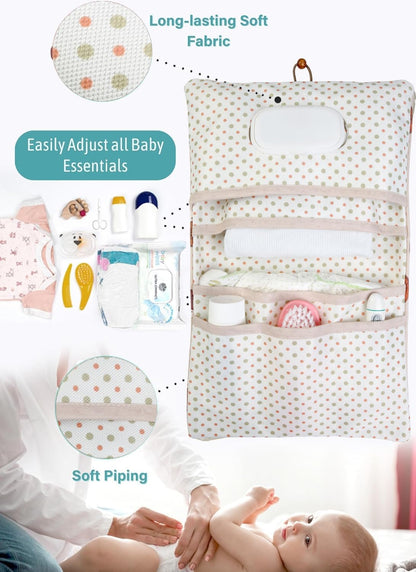 HAMUR Baby Diaper Bag Organizer – Travel-Friendly, Compact & Foldable | Stroller Pouch for Newborn Essentials – Must-Have for Boys & Girls (Leaves)
