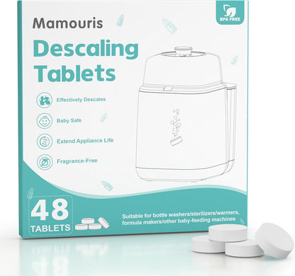 Descaling Tablets 36 Count: for Momcozy Baby Brezza Grownsy Papablic Bottle Washers, Detergent Washing Tablets for All Brands Baby Bottle Washer Machine Warmer Sterilizers Formula Maker