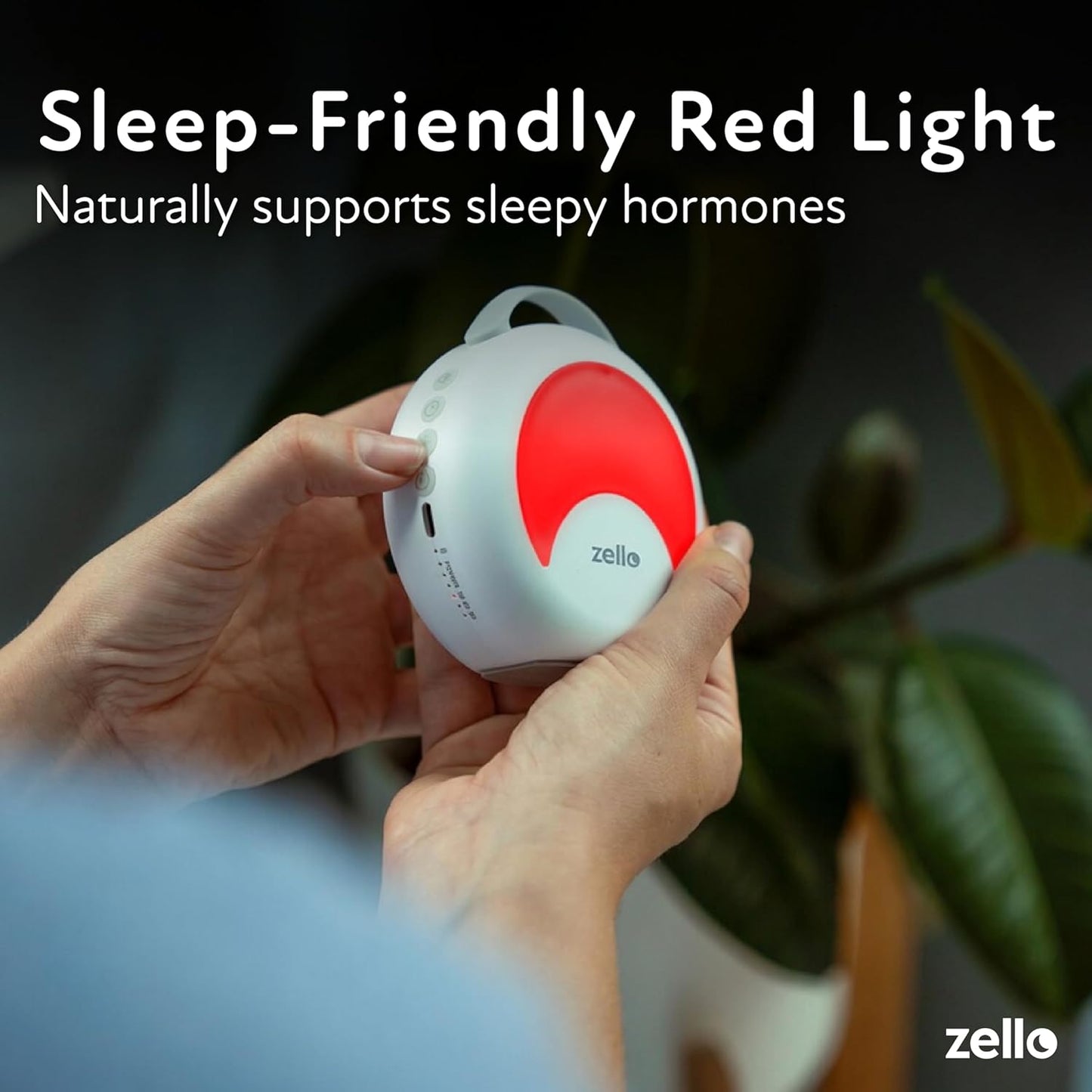 Zello | Portable White Noise Machine | 30 Soothing Sounds | 7 Colour Moon Nightlight | Sleep Timer | 20+ Hours Battery USB Recharge | Clips to Prams, Cots, Cribs | Baby Sleep Aid | Sleep Sound Machine