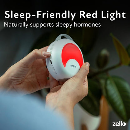 Zello | Portable White Noise Machine | 30 Soothing Sounds | 7 Colour Moon Nightlight | Sleep Timer | 20+ Hours Battery USB Recharge | Clips to Prams, Cots, Cribs | Baby Sleep Aid | Sleep Sound Machine