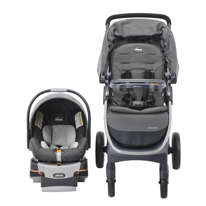 Chicco Bravo LE ClearTex Full-Size Stroller for Babies and Toddlers, UPF-Rated Canopy, GREENGUARD Gold Certified, Lightweight, One-Hand Compact Fold, Pewter/Grey
