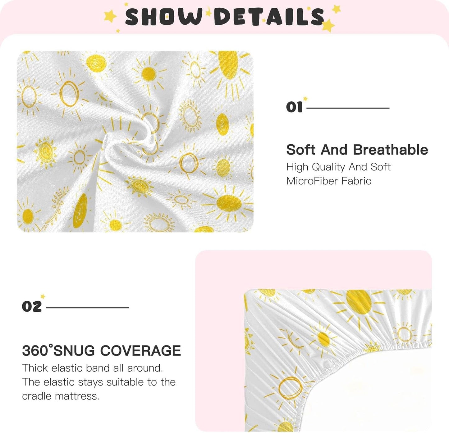 Fitted Crib Sheets Cactus and Floral Stretchy Portable Playard Sheets for Baby Toddler, Breathable Soft Mini Crib Mattress 52 x 28 in for Boys and Girls