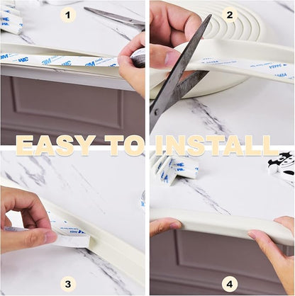 2 Pack Baby Proofing Edge and Corner Guards, (16.4ft Edge + 4 Corners) Safety Furniture Bumper, Baby Corner Protector for Fireplace, Table, Stair, Cabinet, 3M Adhesive, White