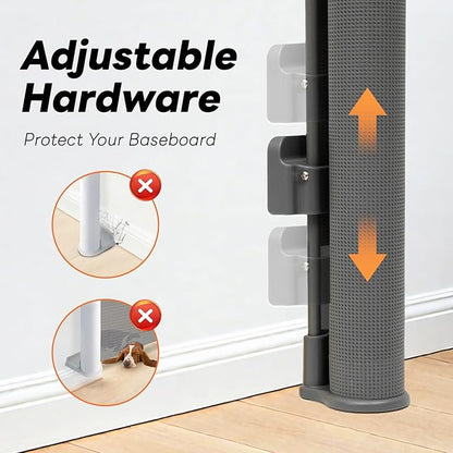 70 Inch Wide Retractable Baby Gate for Doorways, Extra Long Dog Gate Indoor Pet Gate Retractable Gate Outdoor Gates for Decks, Extra Long Baby Gates for Large Openings, Gray