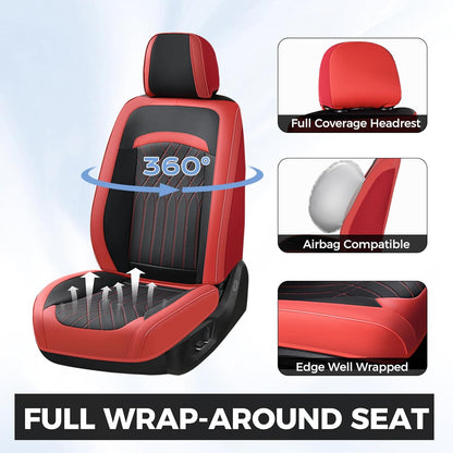 FLORICH Car Seat Covers Front Seat, Leather Seat Covers for Cars, Car Seat Protector Waterproof, Universal Automotive Seat Covers, Front Car Seat Cover Fit for Most Sedans SUV Pick-up Truck