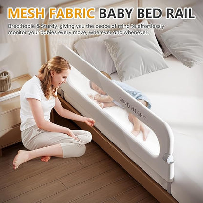 Foldable Toddler Bed Rails - Kids Guard Bumper for Crib Safe Bed Side Rail for Twin Queen King Full Size Beds（48inch）