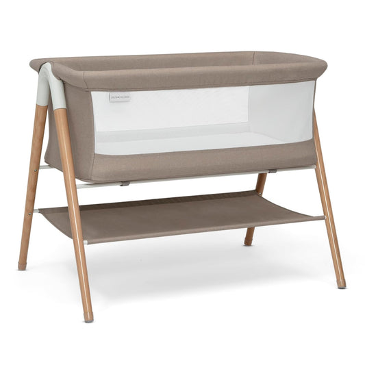 Delta Children Bondi Adjustable Height Bedside Beechwood Bassinet with PureAir Mesh Sheet and FSC-Certified Wood, Tan