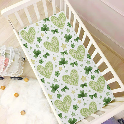 Fitted Crib Sheets White Bears with Clouds Stretchy Portable Playard Sheets for Baby Toddler, Breathable Soft Mini Crib Mattress 39 x 27 in for Boys and Girls