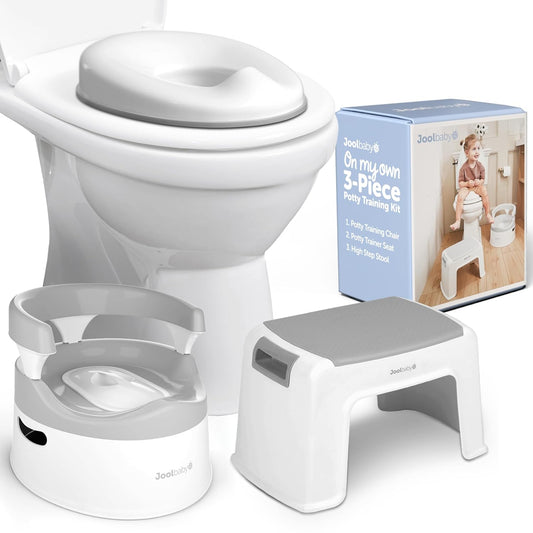 Jool Baby 3-Piece Potty Training Kit - Includes Toddler Potty Chair, Potty Seat for Toilet & Step Stool