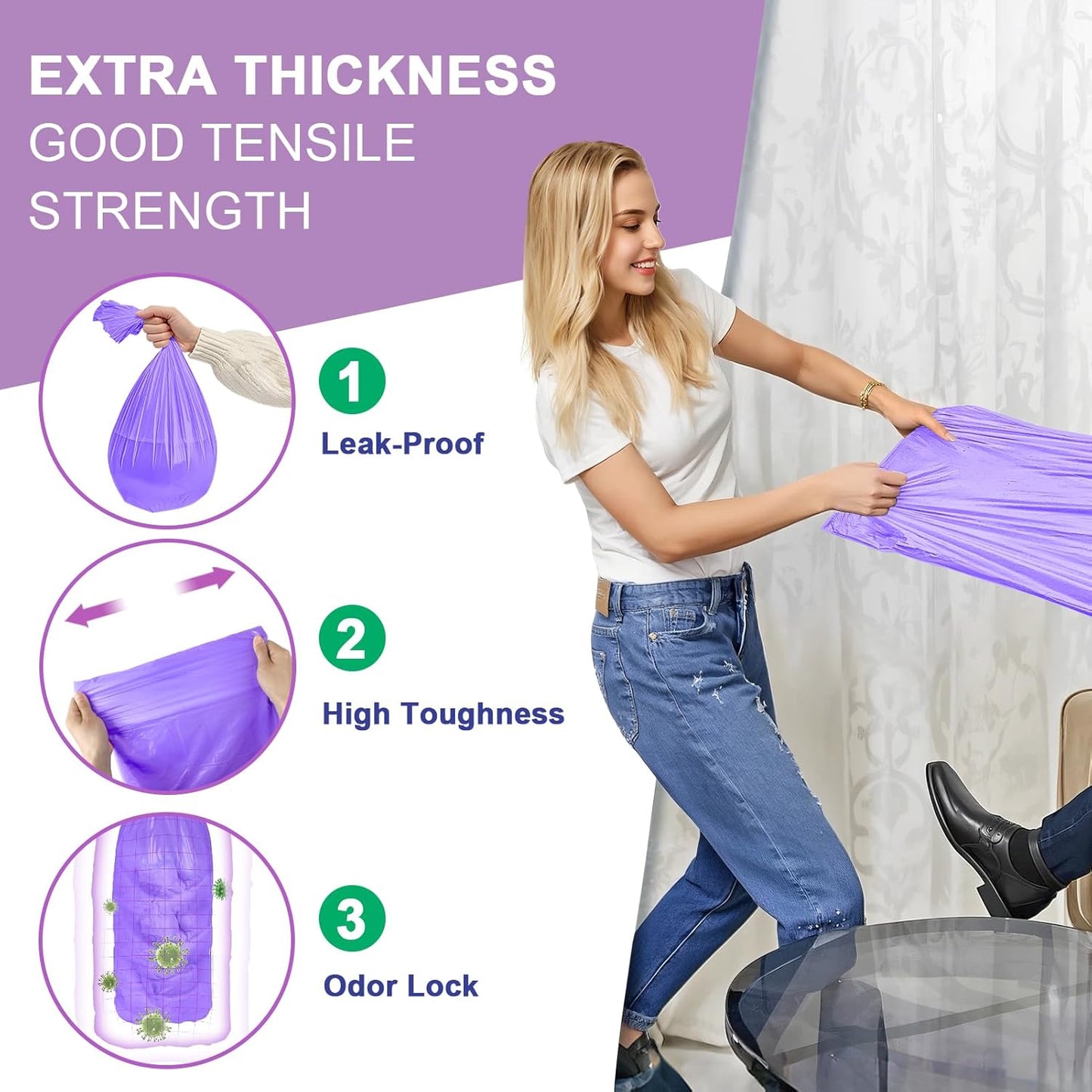 Refills Compatible with DEKOR Plus Diaper Pail Refill Bags| 8 Pack| Super Powerful Odor Eliminator Extra Thick Diaper Pail Bags| Each Holds up to 6032 Diapers| Fresh Lemon Scent| Easy to Replace