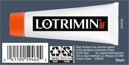 Lotrimin® AF Cream, Athlete's Foot 1% Clotrimazole Antifungal Cream Treatment, Clinically Proven Effective, 1.1 Ounce (New Look)