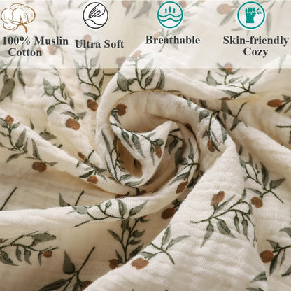 Muslin Bassinet Sheet Compatible with Mika Micky Bedside Sleeper 2 Pack Cotton Stylish Boho Fitted Bassinet Sheets Super Soft for Baby Roman Green & Botanical Leaf