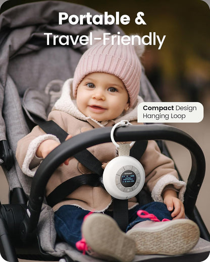 Glocusent Portable Sound Machine for Baby Kids Adults - 62 Sounds & 5W Speaker White Noise Machine for Sleeping, 30-hr Lasting Rechargeable Sound Machine with 4 Timer, Suitable for Home Travel