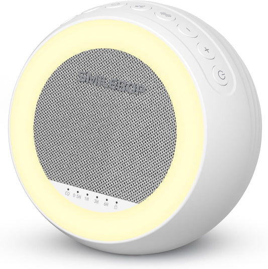 White Noise Sound Machine with Night Light, Portable Sound Machine for Baby and Adults with 10-Color Night Light, 32 Soothing Sounds & 5 Timer for Nursery, Home Office Privacy and Travel