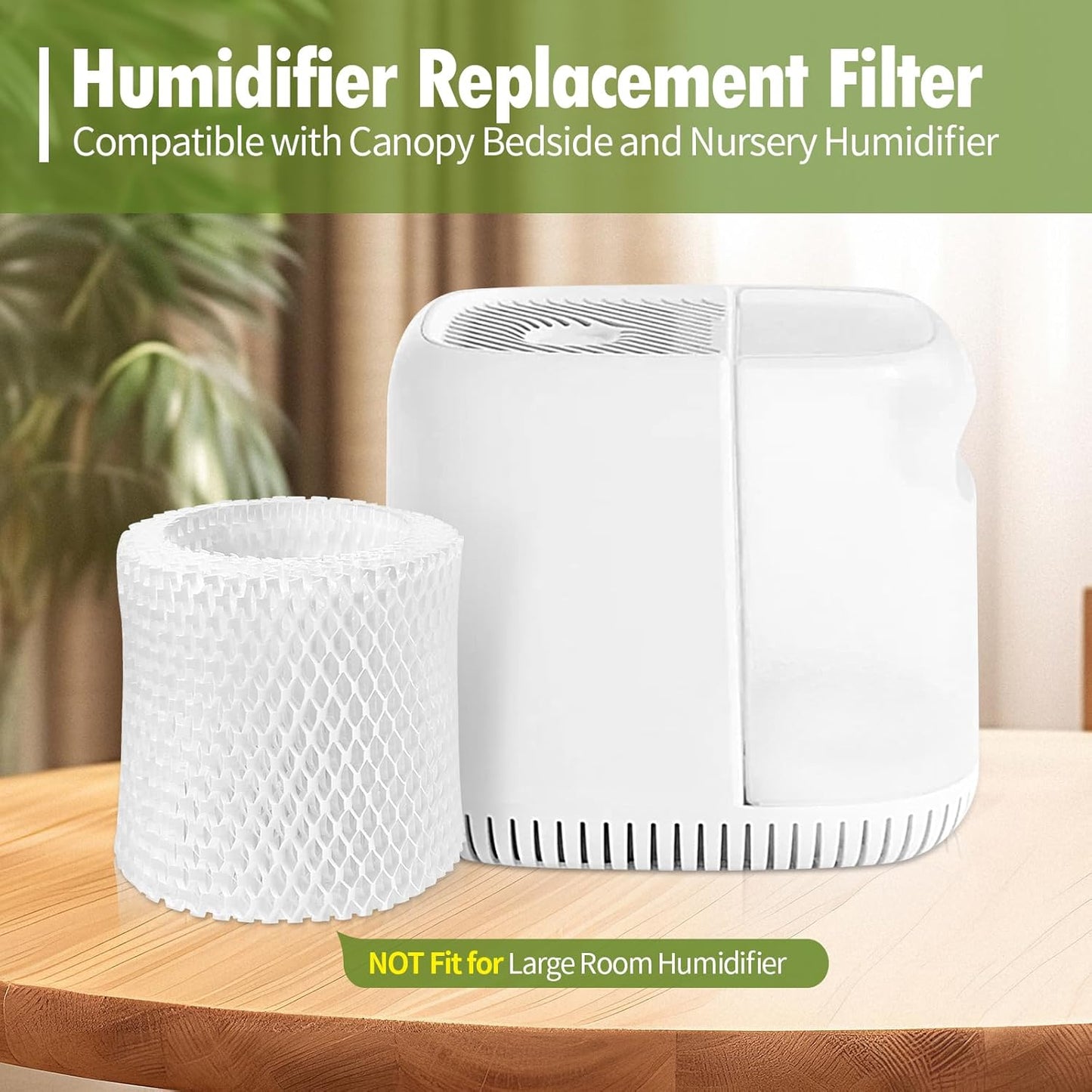 Aiskaer Humidifier Wicking Replacement Filter Compatible with Canopy Bedside and Nursery Humidifiers, Paper Filter, 6-Pack