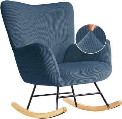 Nursery Rocking Chair Cover,1 Piece Glider Chairs Cover Slipcovers,Soft with Elastic Bottom Spandex Jacquard Small Checks,Furniture Protector Washable