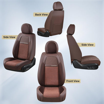 Coverado Leather Seat Covers for Car, Waterproof Car Seat Covers Full Set, 2 in 1 Conversions Car Seat Cover Protector Car Accessories Universal Fit for Most Cars SUVs and Trucks Beige