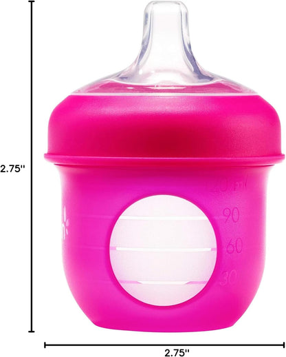 Boon Nursh Silicone Sippy Cup Lid - Convertible Transitional Sippy Spouts for Nursh Baby Bottles - Sippy Cup Lids for Babies - Baby Feeding Supplies - Ages 6 Months and Up - 3 Count
