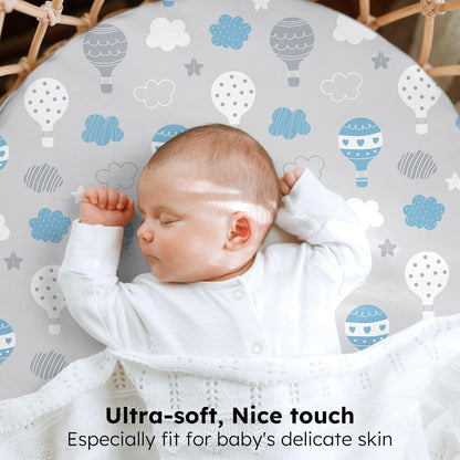 Baby Bedside Bassinet Sheets Girl, 33”x20” Compatible with Baby Delight Dream On Me & Most Rectangle Bedside Sleeper Bassinet Mattress, Super Soft Microfiber Pink Butterfly Flower