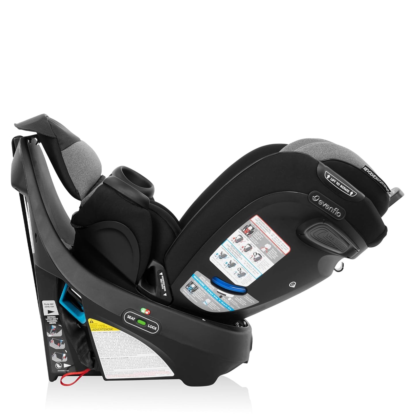 Evenflo Gold Revolve360 Extend All-in-One Rotational Car Seat with SensorSafe (Onyx Black)