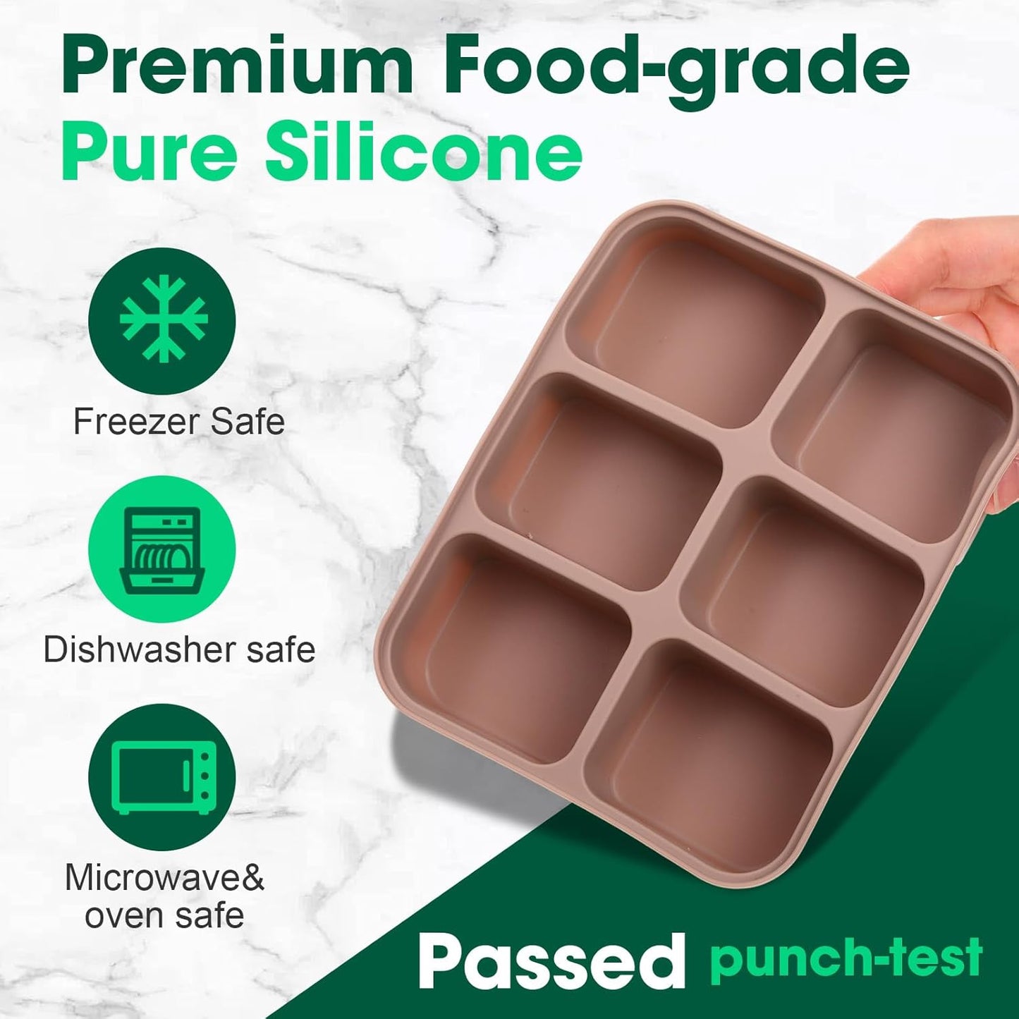 Mimorou 3 Pack Baby Food Freezer Tray with Lids 2.8 oz x 12 Cups Silicone Baby Food Storage Container Ice Cube Freezer Molds for Homemade Vegetable Fruit Purees Snack(12 Cups,White, Yellow, Brown)