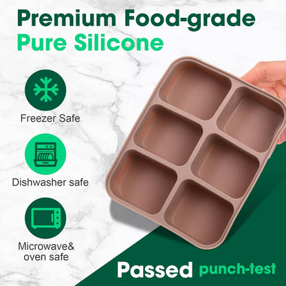Mimorou 3 Pack Baby Food Freezer Tray with Lids 2.8 oz x 12 Cups Silicone Baby Food Storage Container Ice Cube Freezer Molds for Homemade Vegetable Fruit Purees Snack(12 Cups,White, Yellow, Brown)