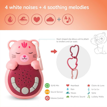 Cloud b Travel Comforting Sound Machine w/Calming Light | 4 White Noise and 4 Lullabies | Re-Activating Smart Sensor | Sweet Dreamz On the Go™ - Fox