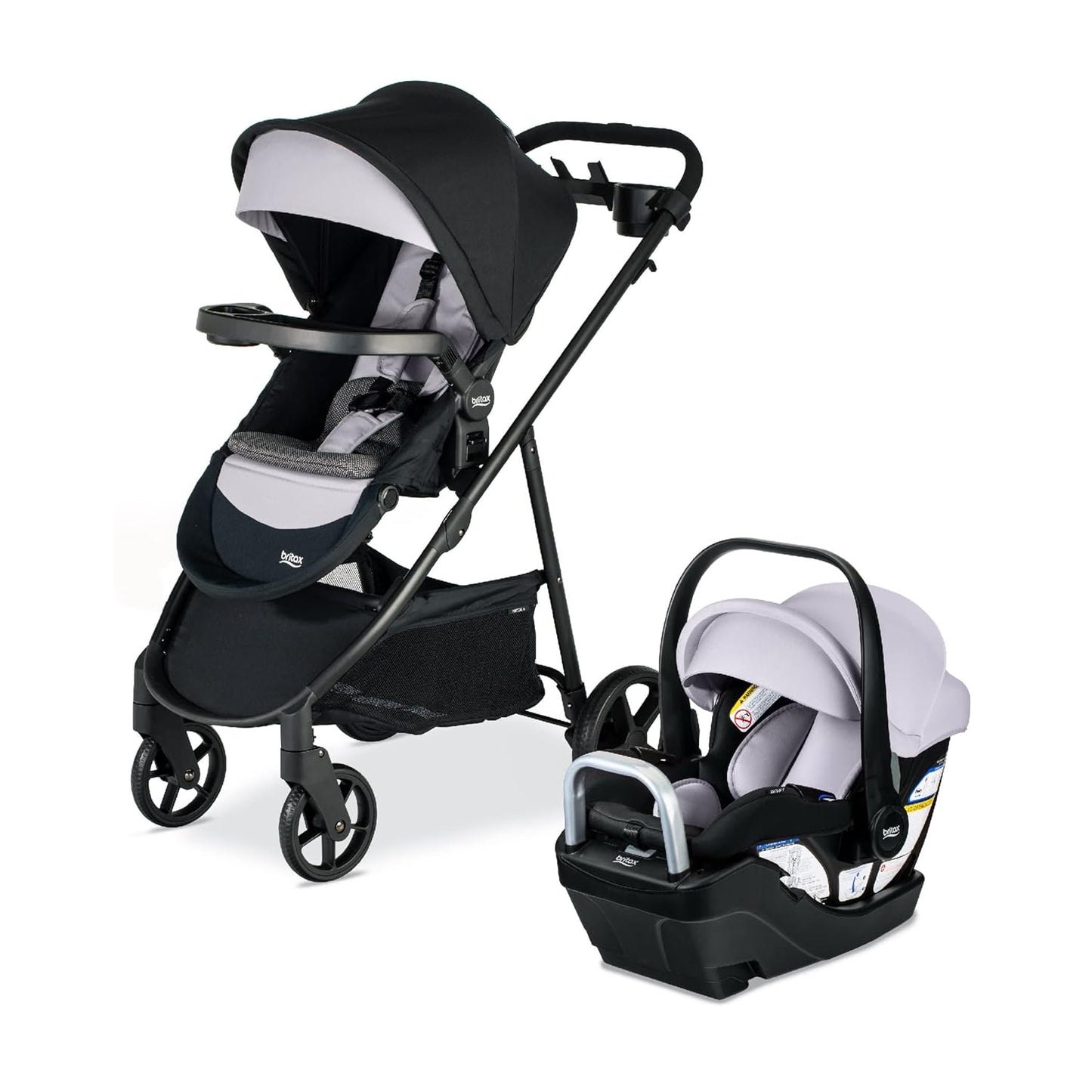 Britax Brook+ Modular Baby Stroller, Ultra-Lightweight Infant and Toddler Stroller with SafeWash Insert and 4 Ways to Stroll, Graphite Onyx