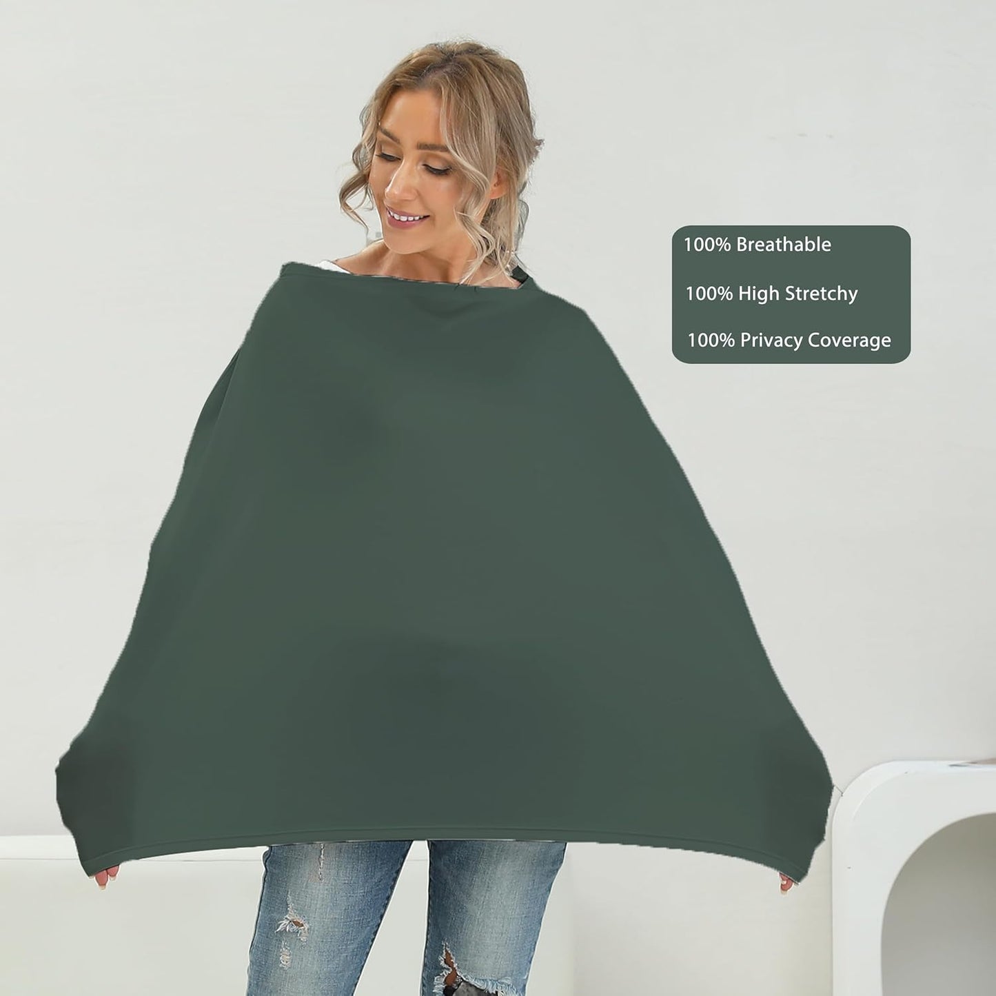 Breathable Car Seat Cover for Babies – Multi-Purpose Soft Rayon Nursing Cover for Breastfeeding, High Stretchy Infant Carseat Canopy, Stroller Cover (Smooth Rayon, Warm Natural)
