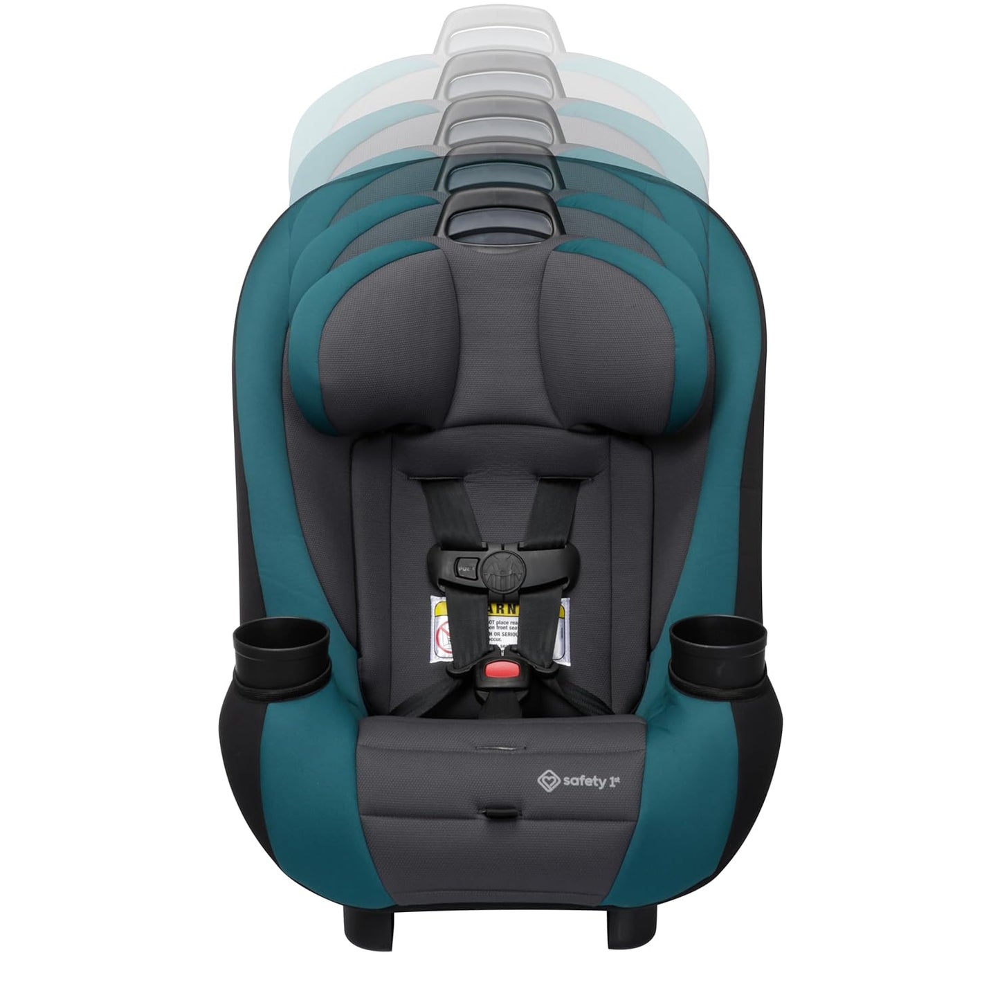 Safety 1st Ellaris 3-in-1 Convertible Car Seat, Slim Fit Design, Rear & Forward-Facing, 5-Position Headrest, 3-Across Fit, Travel-Friendly with Machine-Washable Seat Pad, Smokey Haze