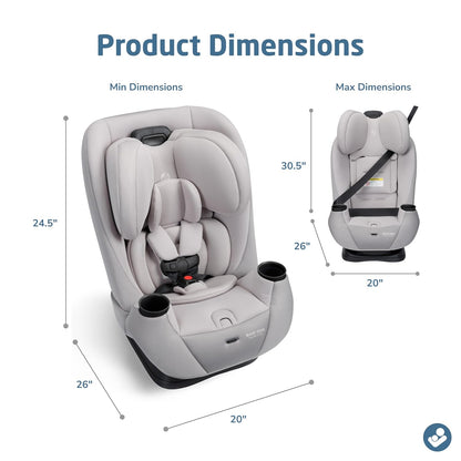 Maxi-Cosi Pria All-in-One Convertible Car Seat, Infant to Toddler Car Seat, Easy-Install Harness, Machine-Washable Cover, 5-100 lbs, Sea Shadow