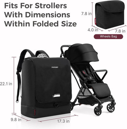 Momcozy Stroller Travel Bag for Airplane | Only Suit ClickGo Stroller | Compatible with Strollers Folded Dimensions of 22.1 X 17.3 X 9.8 In | Fit Most Major Brand | Hand-held ＆ Back-carrying