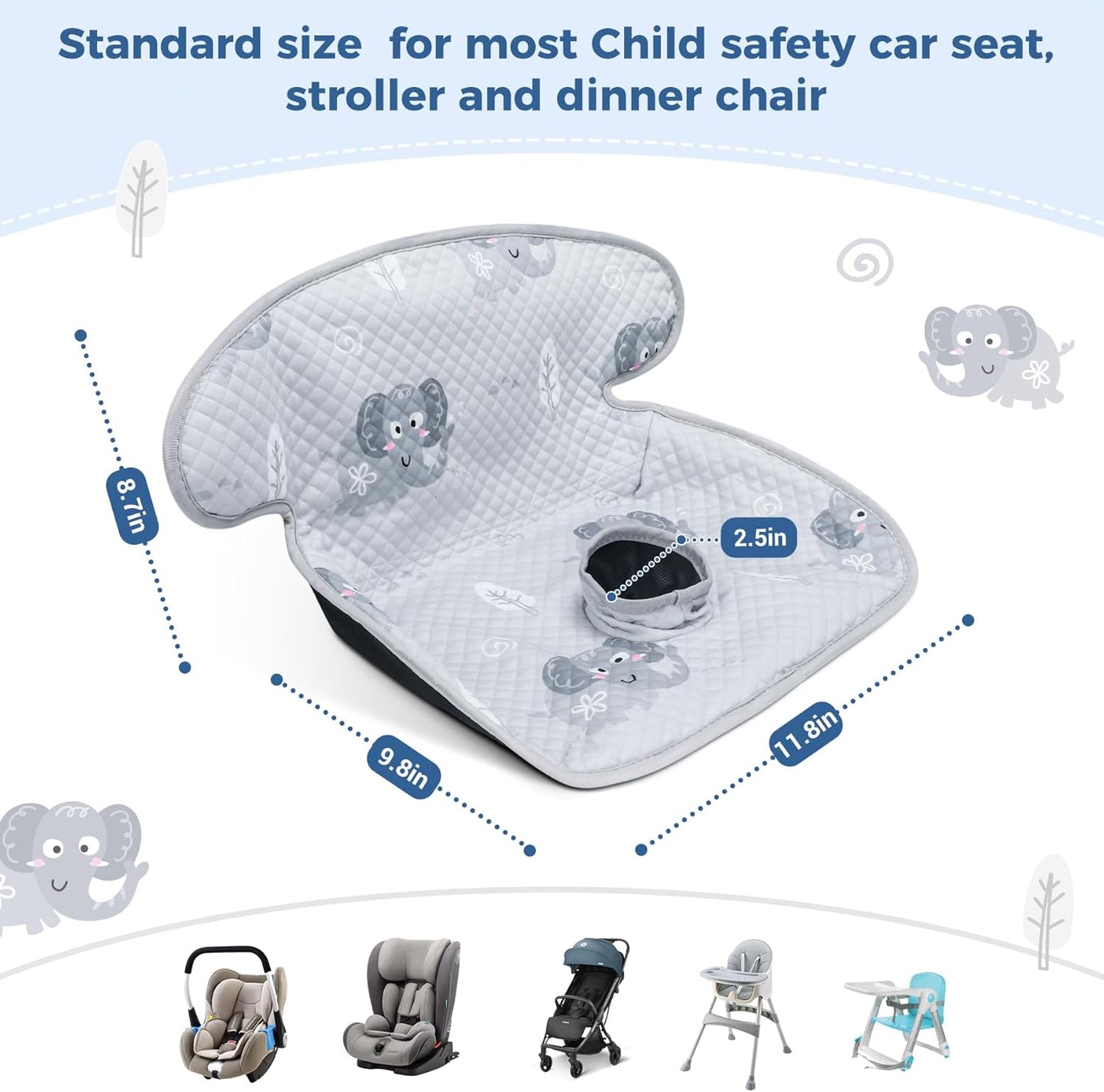 COOLBEBE Car Seat Protector for Potty Training, 2 Pack Dry Waterproof Car Seat Liner Toilet Training & Strap Covers Set for Baby Infant Toddler, Piddle Pads Cover Pad for Strollers, Carseat (Black)