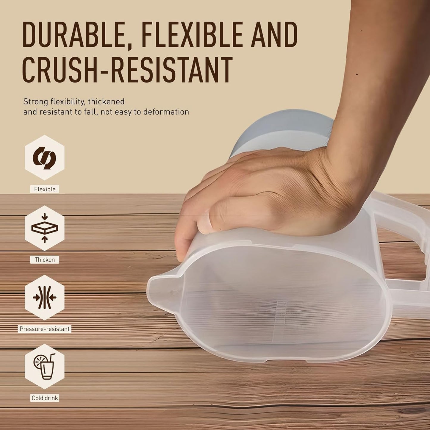 2 Pcs Mixing Pitcher for Drinks, 2 Quart/64oz Plastic Juice Pitcher with Lid, Angled Plastic Blades and Adjustable Mixer Plunger for Juice, Tea, Milk, Beverage Container