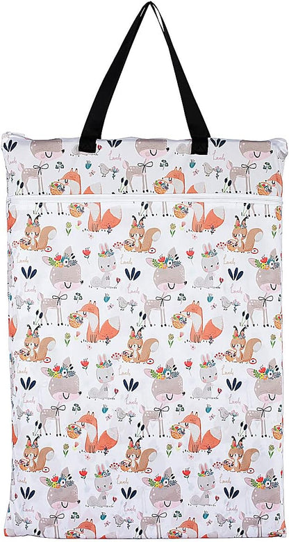Large Hanging Wet/Dry Cloth Diaper Pail Bag for Reusable Diapers or Laundry