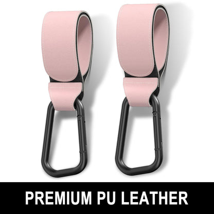 Baby Stroller Hooks for Hanging Bags, Universal Stroller Clips Accessories, Mommy Hook for Diaper Bag, Shopping Cart, Purse, Backpack - 2 Pack, Abstract Leaf