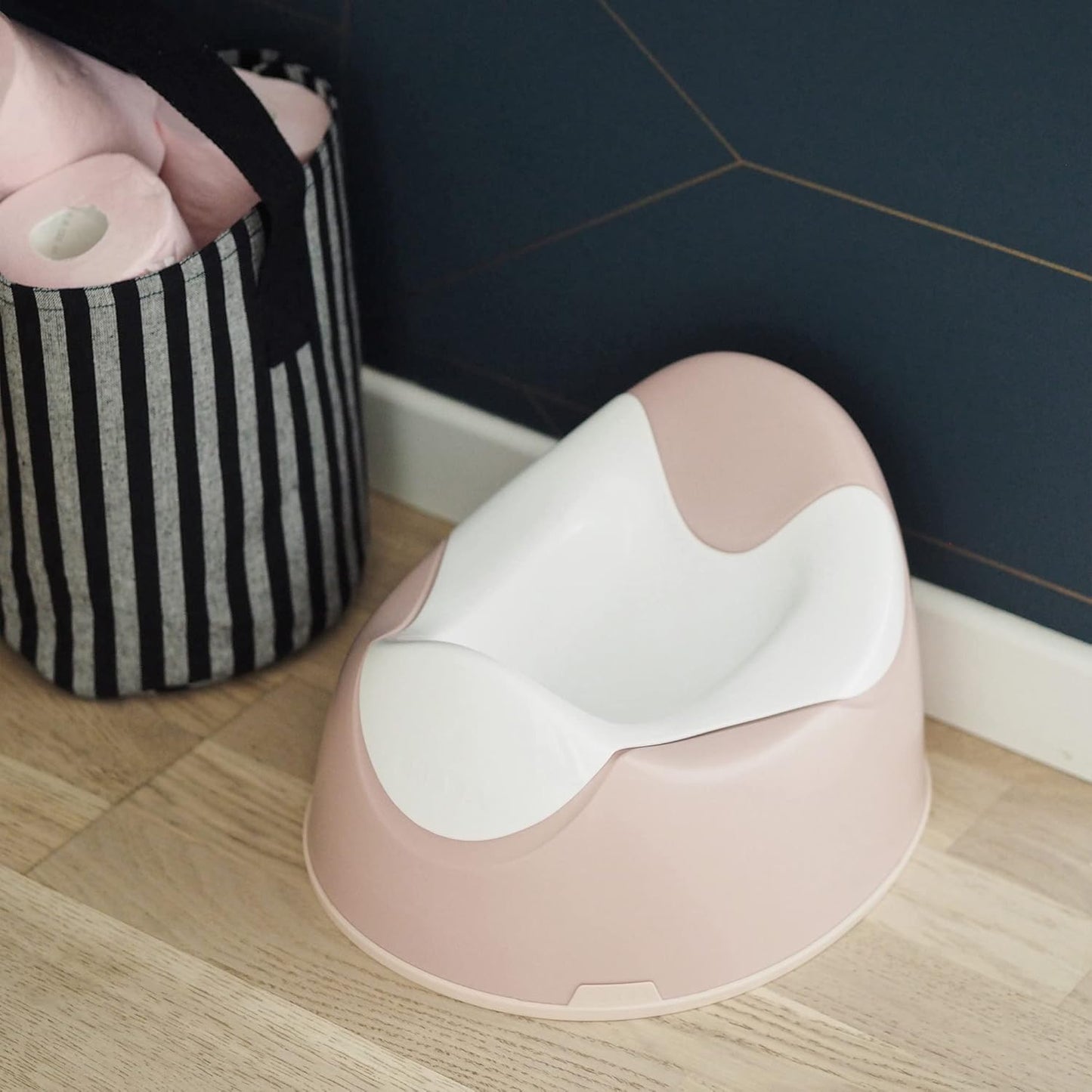 BEABA Ergonomic Training Potty, Provides Comfort and Support, Lightweight & Portable, Compact Toddler Potty (Rain)